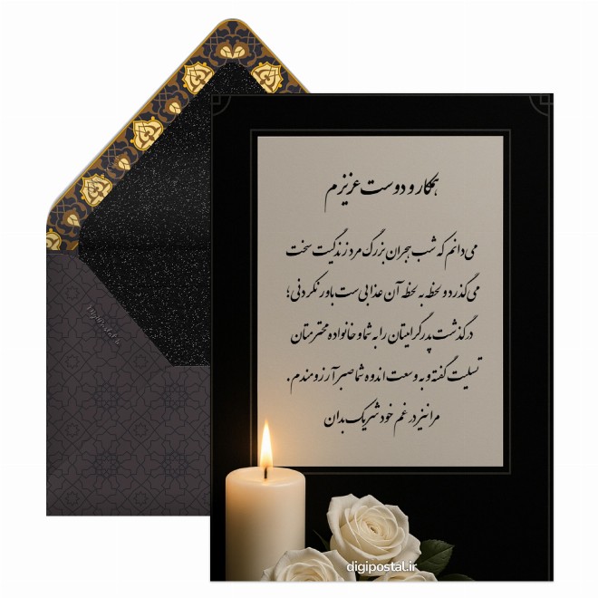 کارت پستال تسلیت پدر