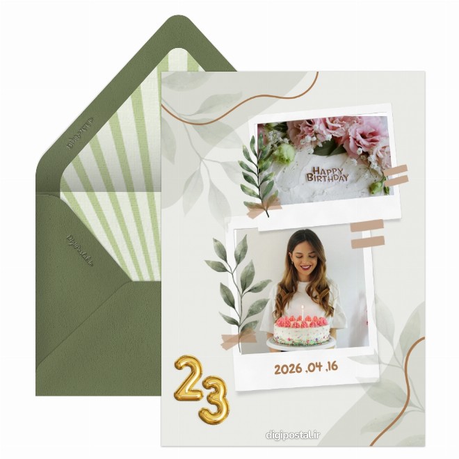 کارت دعوت تولد پشت و رو